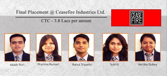 Final Placement @ Ceasefire Industries Ltd.