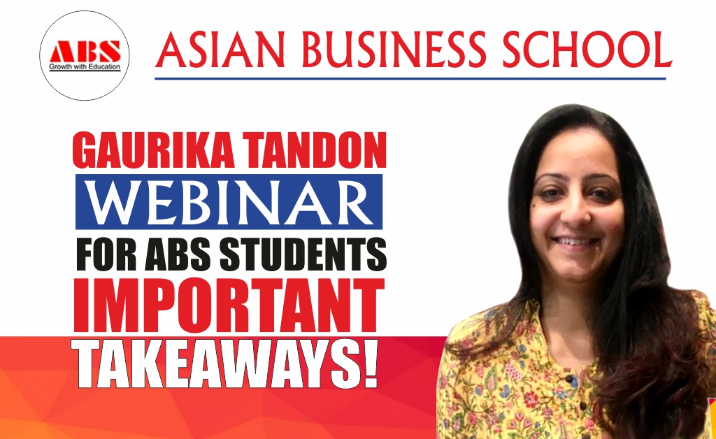 Synergize To-Get-HR the HR Club organized a webinar with Gaurika Tandon, HR Leader-Learning, Bennett Coleman and Co. Ltd. (Times Group) presents a brilliantly informative live webinar session on “RESKILL & UPSKILL IN THE NEW NORMAL” at ABS!