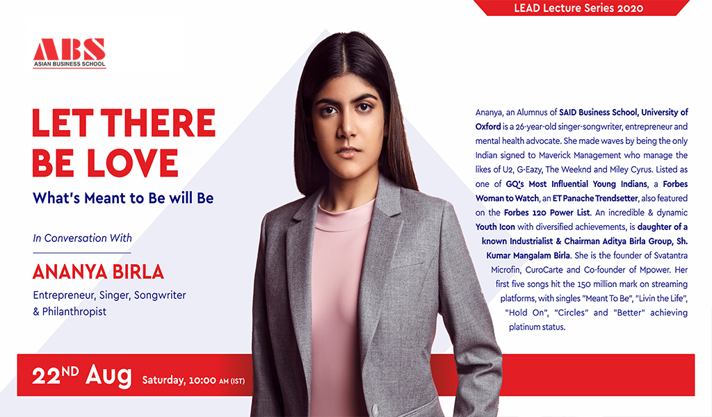 ABS Live Interactive Session with the “Youth Icon” Ananya Birla
