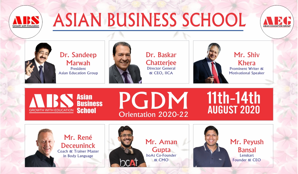Asian Business School holds its PGDM Orientation 2020 Program with great solemnity, albeit virtually!