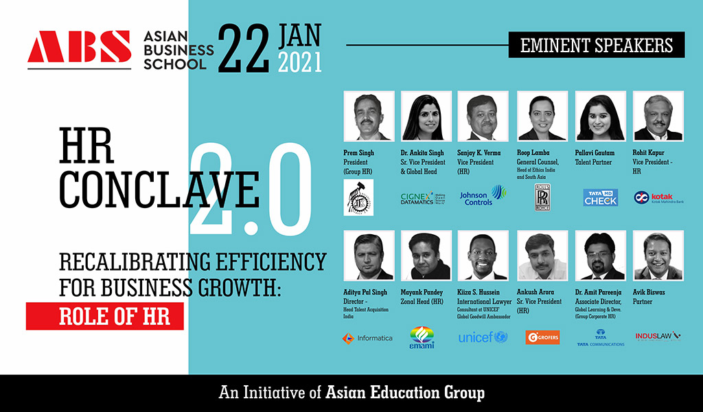 Asian Business School to host a high-pitched human resource meet, ‘AEG HR CONCLAVE 2.0’ on Friday, 22nd January 2021!
