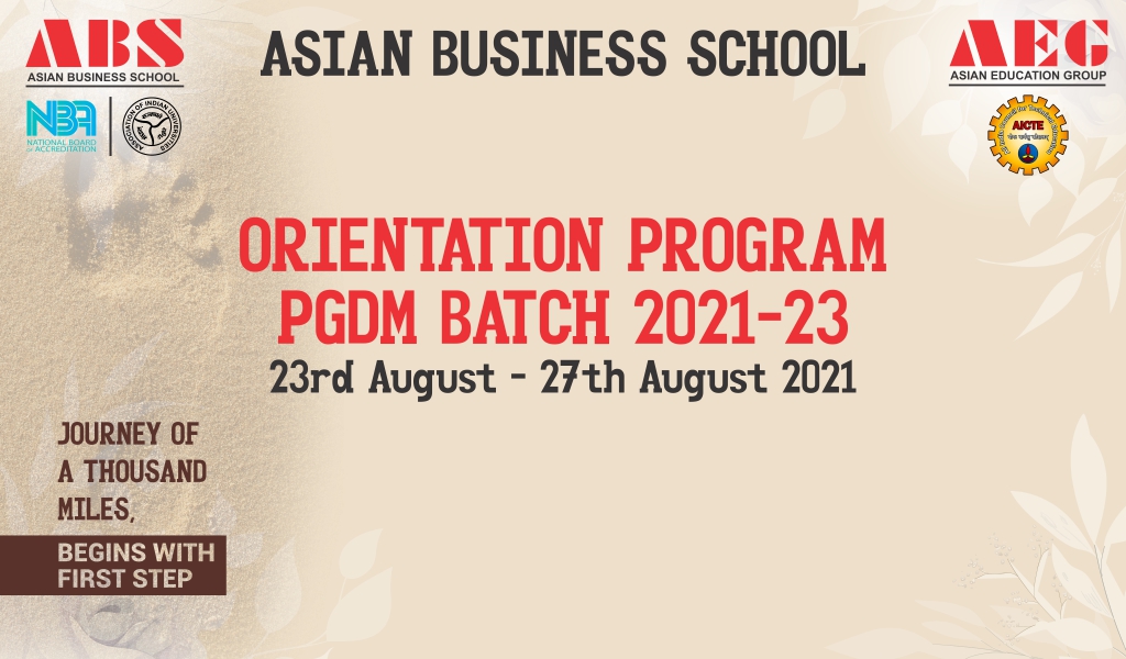 ABS PGDM Orientation 2021 Program: Day 1 (Inaugural Ceremony)