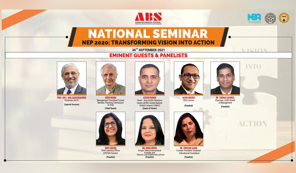 ABS organizes its 8th NATIONAL SEMINAR on “NEP 2020: Transforming Vision into Action” with great impact!