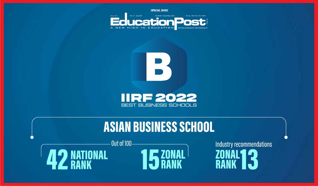 Asian Business School (ABS), Noida ranks prominently in IIRF 2022 Best Business Schools Rankings!